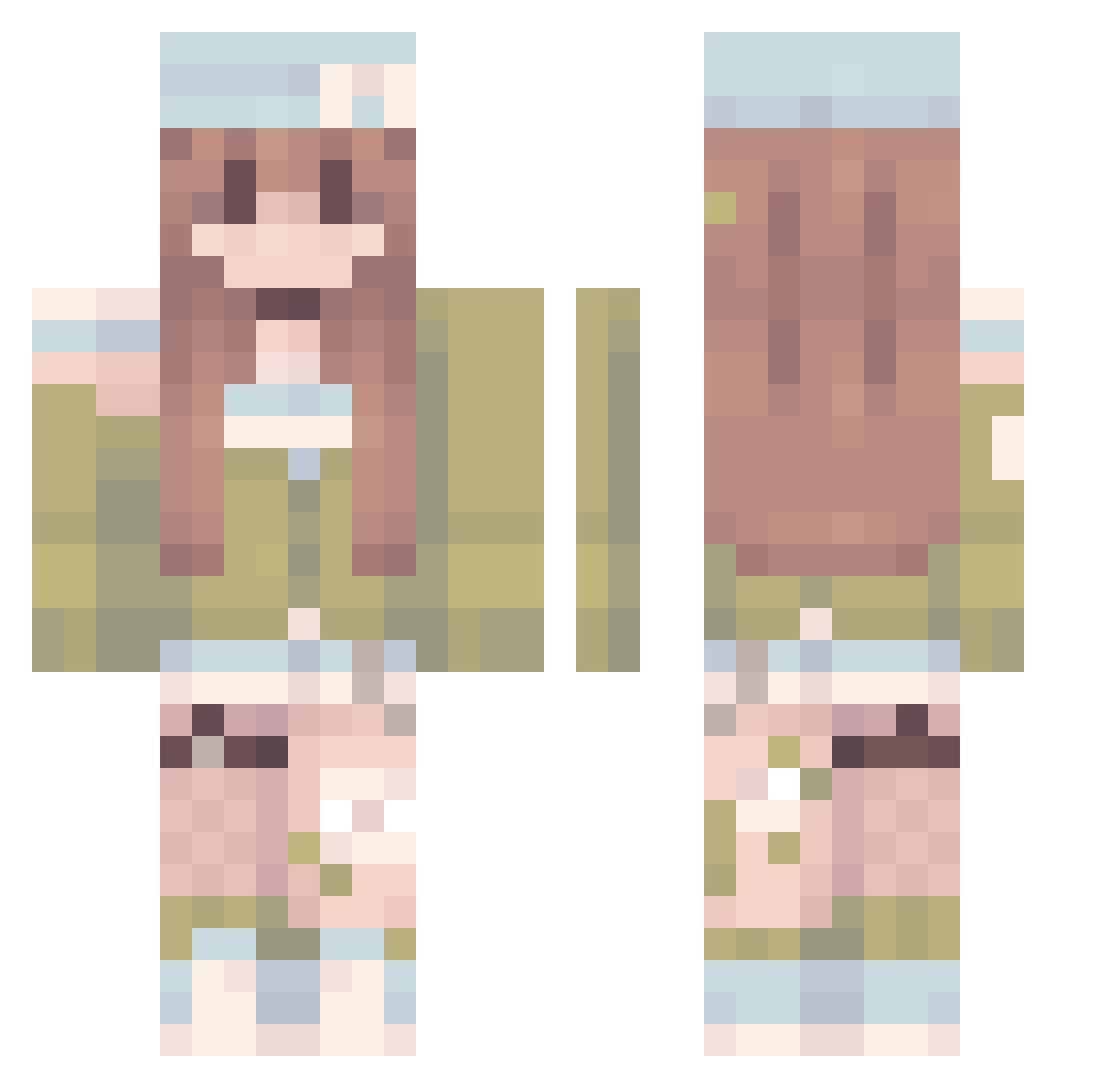 Scarlett_OMG Minecraft skin, front and back view