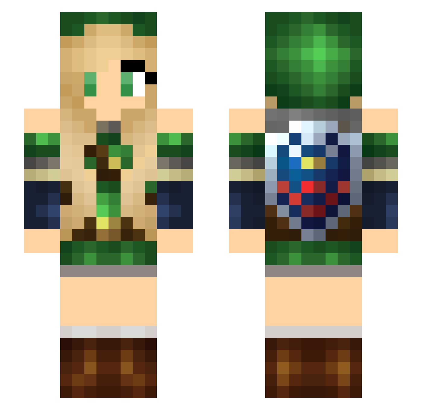 Jessa Minecraft skin, front and back view
