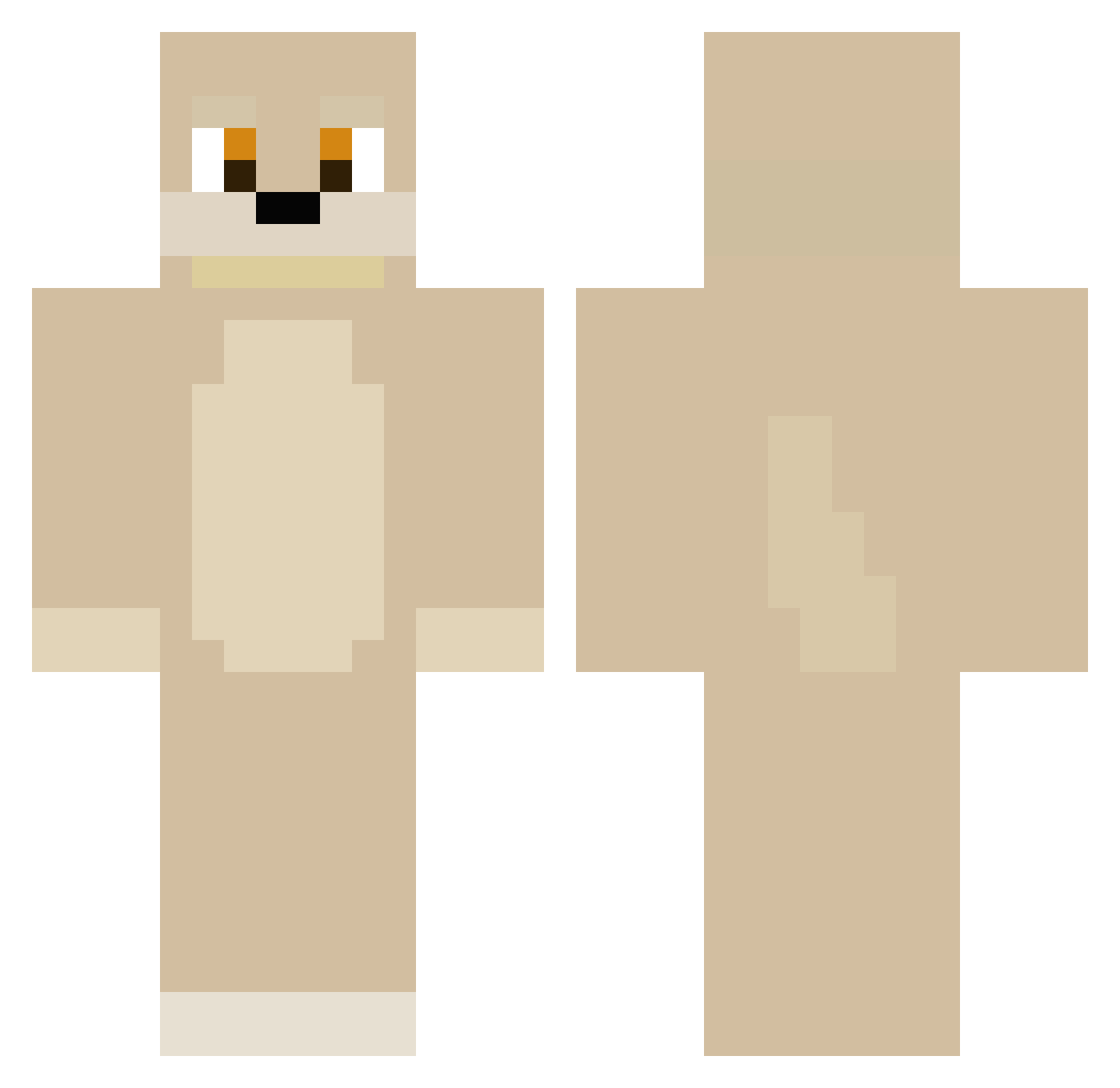 bigC30 Minecraft skin, front and back view