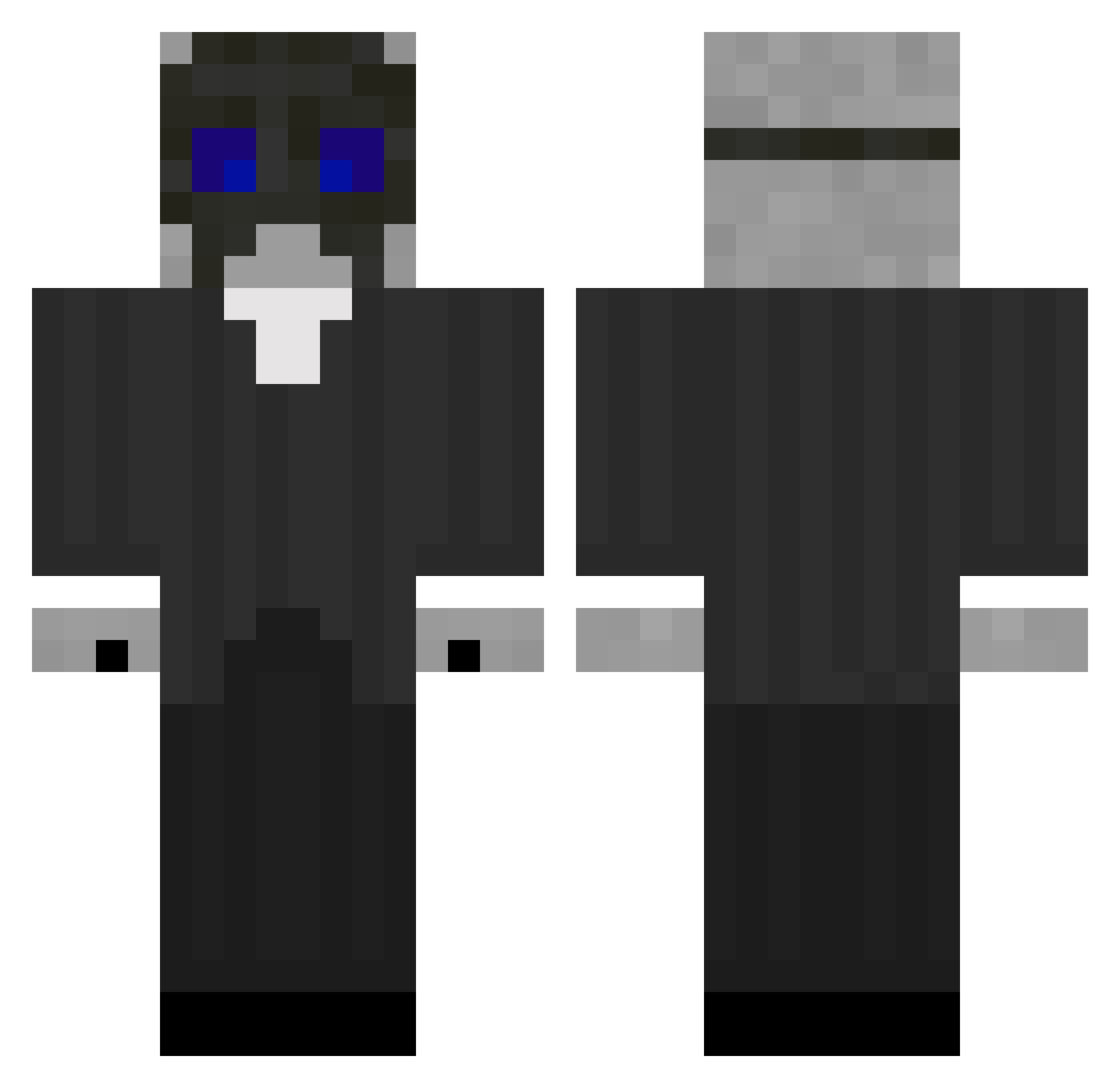 Testable Minecraft skin, front and back view
