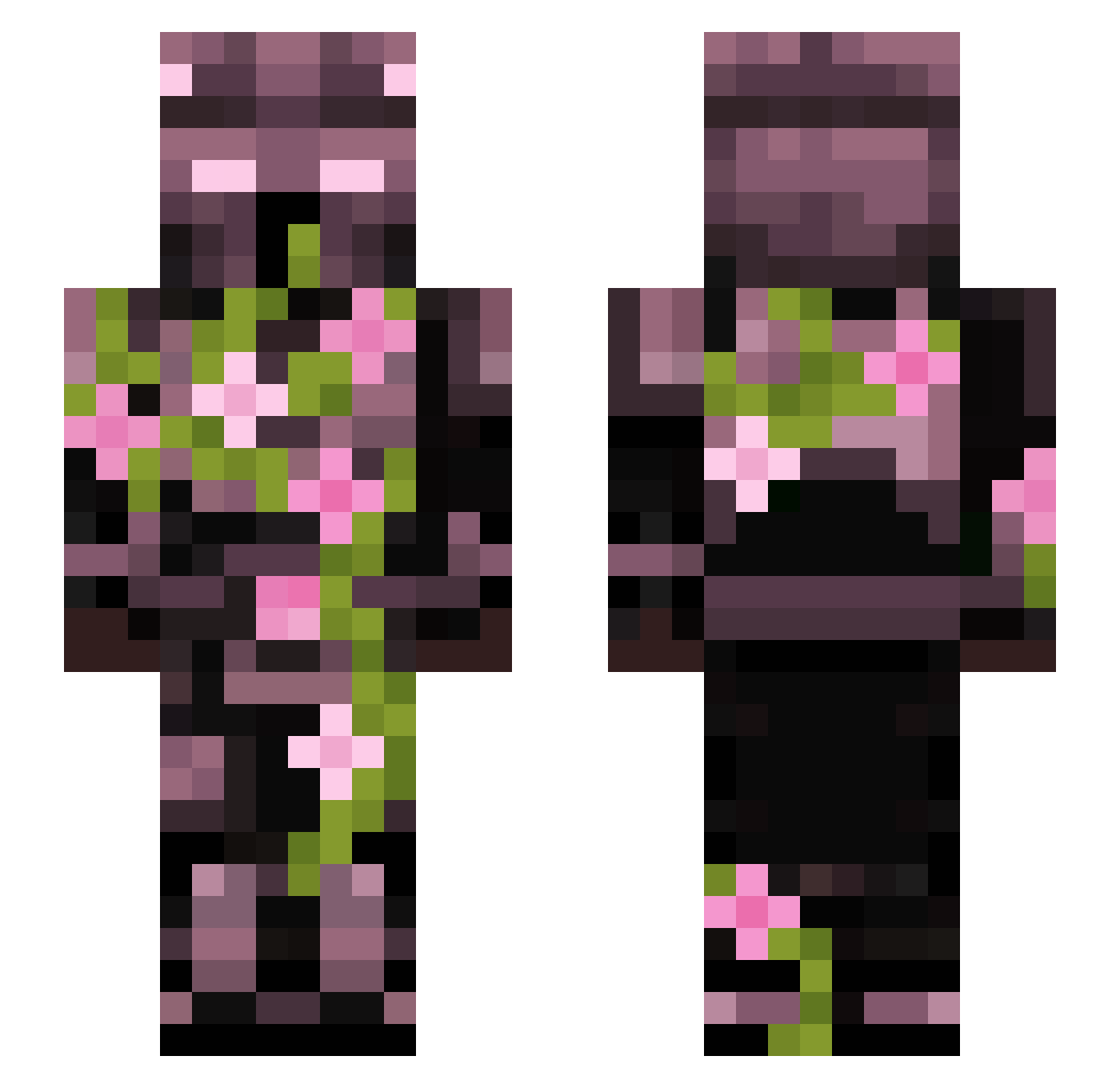 Fluxd_Chud Minecraft skin, front and back view