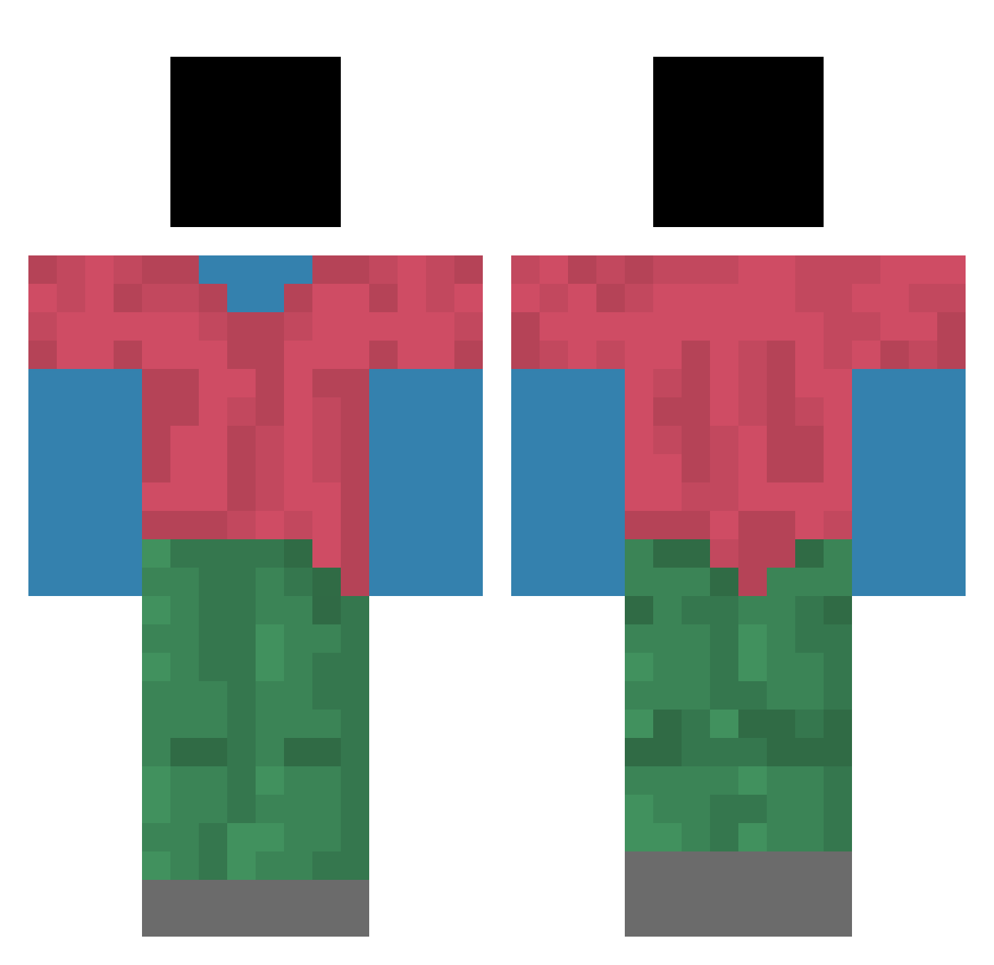 Tryton Minecraft skin, front and back view