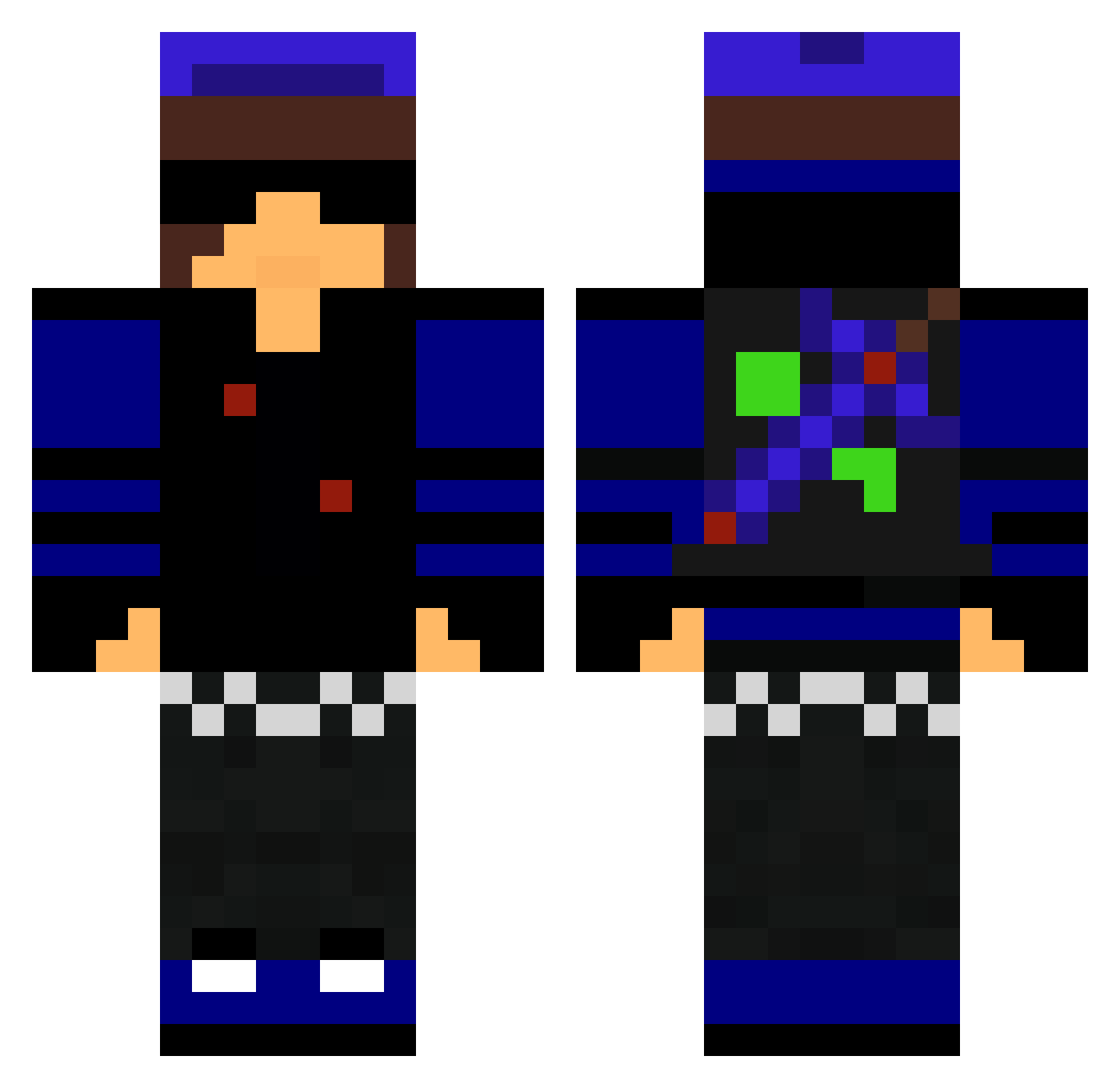 AngelTheGamerHD Minecraft skin, front and back view