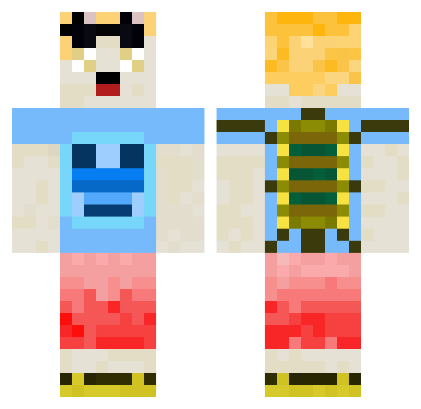 TIMBERI Minecraft skin, front and back view