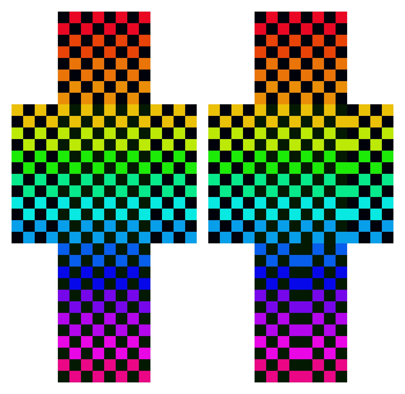 rzndom Minecraft skin, front and back view