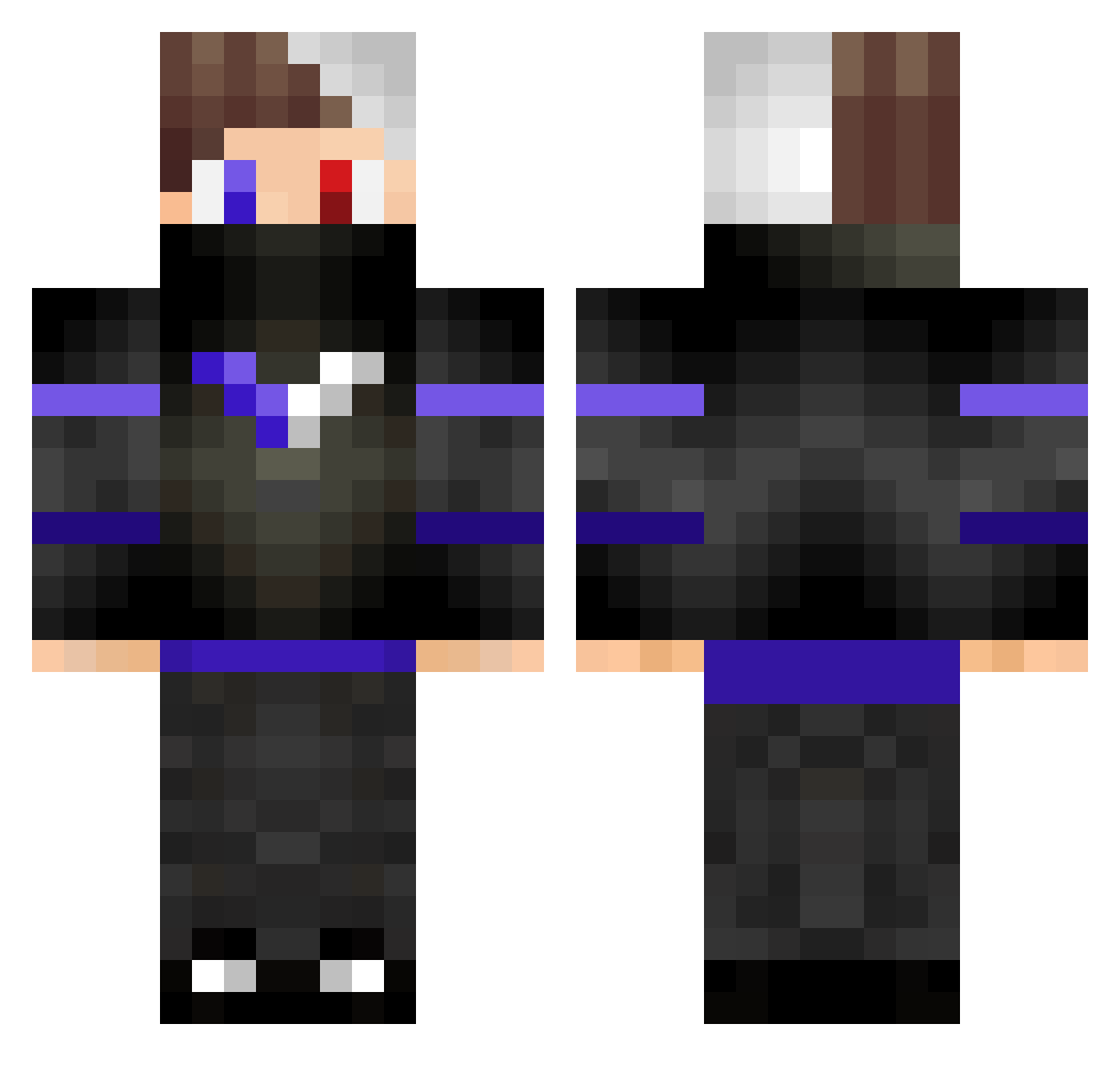 ZaraPlayz Minecraft skin, front and back view