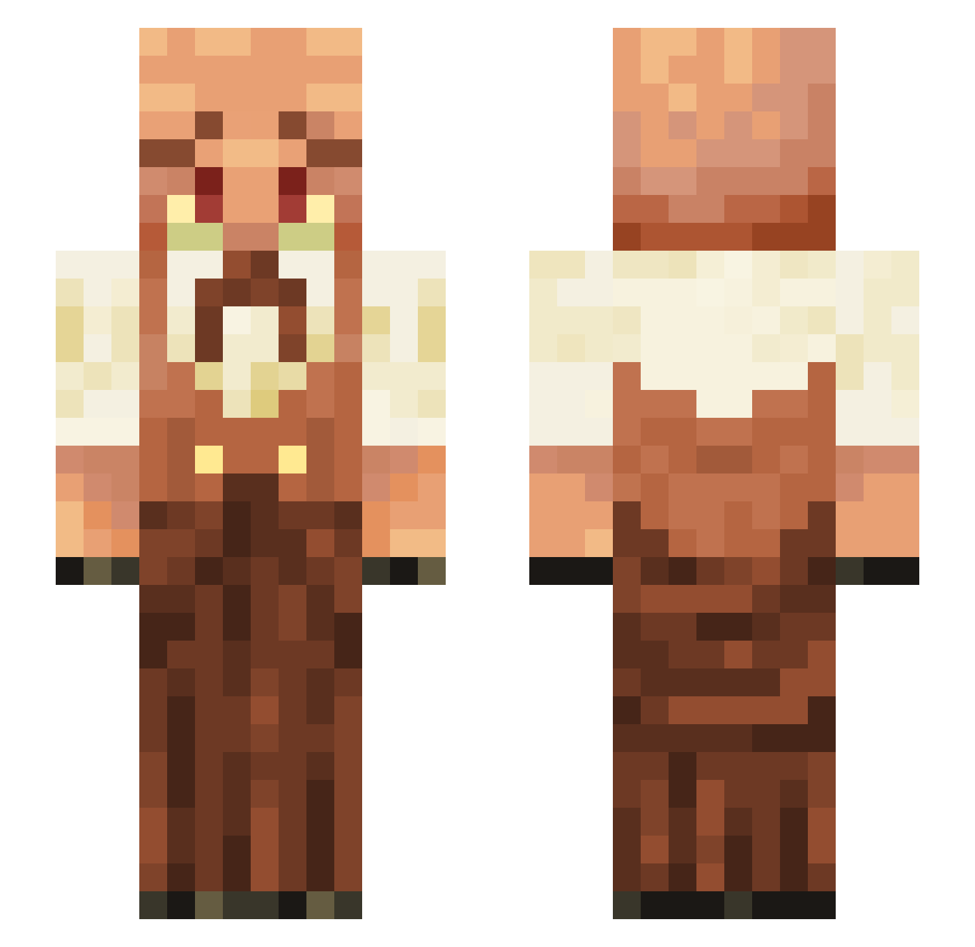 ALoafOfKatt Minecraft skin, front and back view