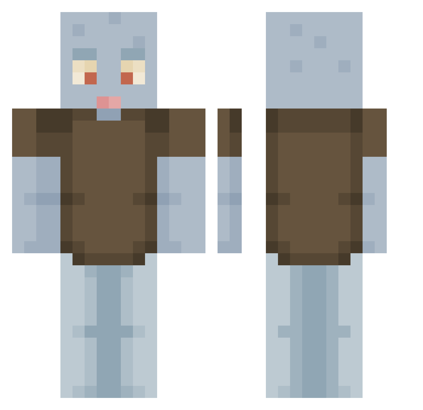 DagBrezmer Minecraft skin, front and back view