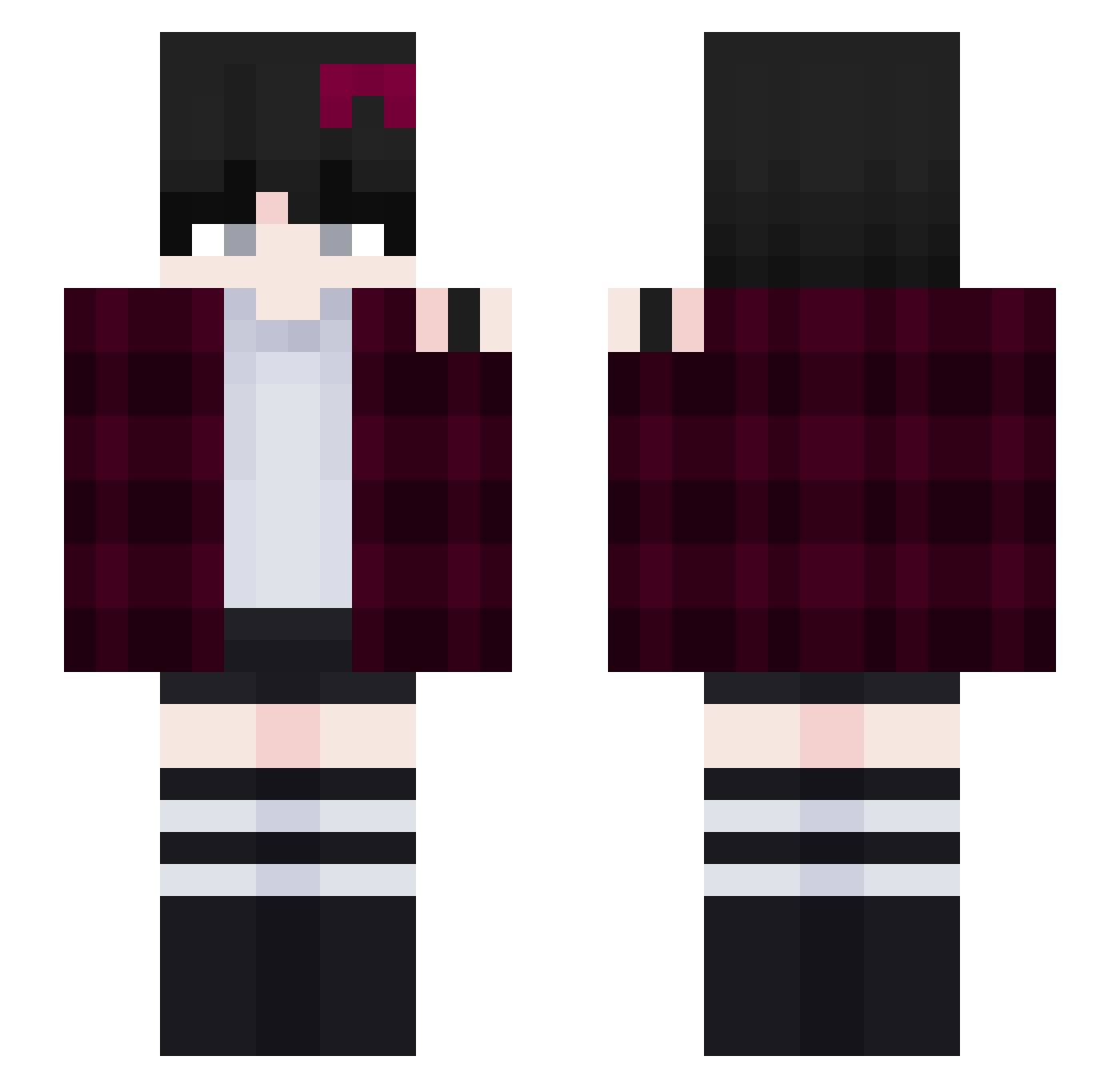 FRAGM3ENT Minecraft skin, front and back view