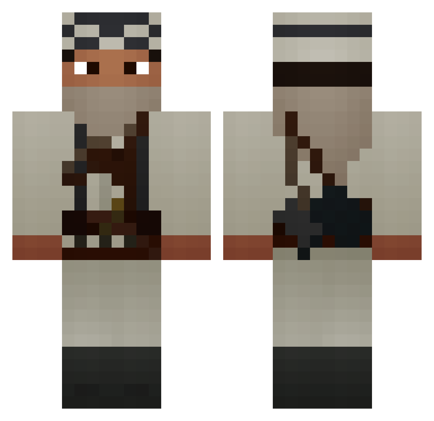 kebepgooner Minecraft skin, front and back view