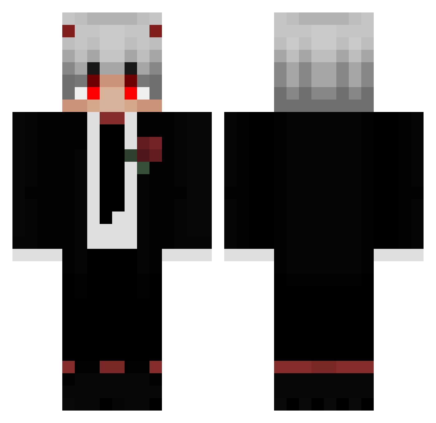 xD3mon3x Minecraft skin, front and back view
