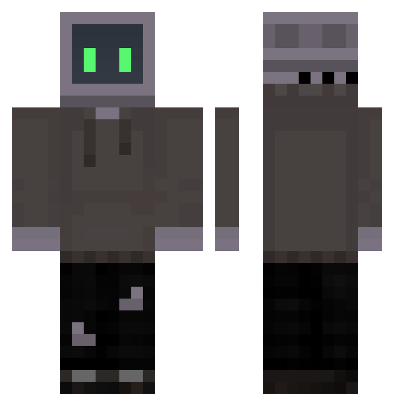 rusanf Minecraft skin, front and back view