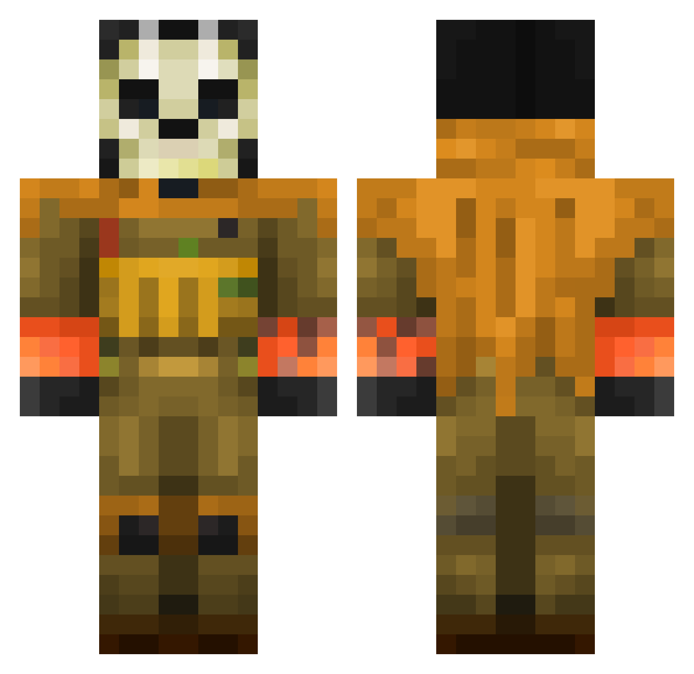 sIaughterz Minecraft skin, front and back view