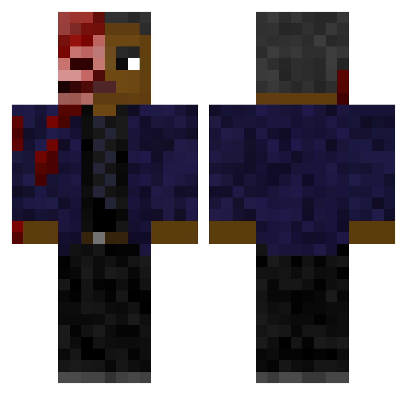 aldeano1937 Minecraft skin, front and back view