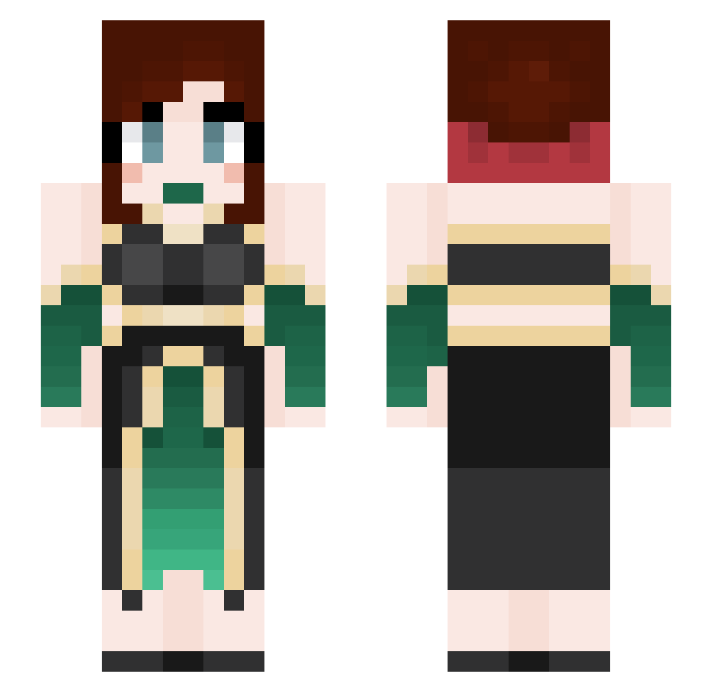 Dawns_melody Minecraft skin, front and back view