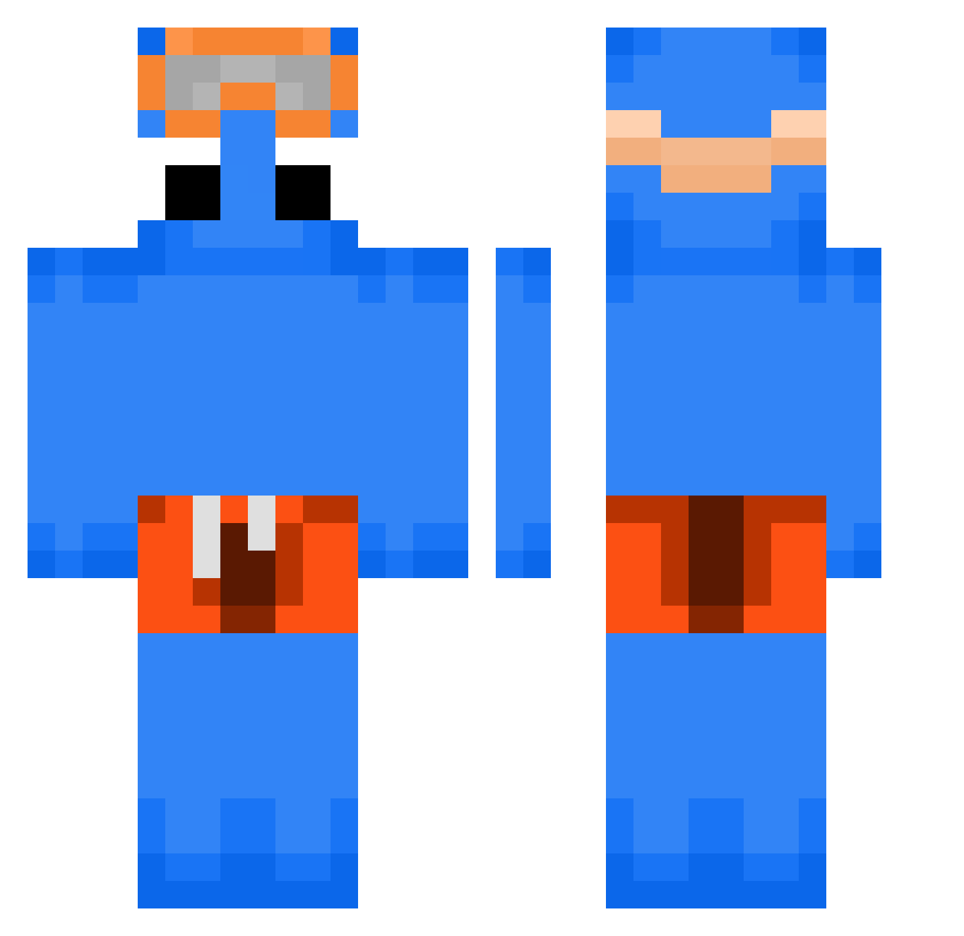 EliCast117 Minecraft skin, front and back view