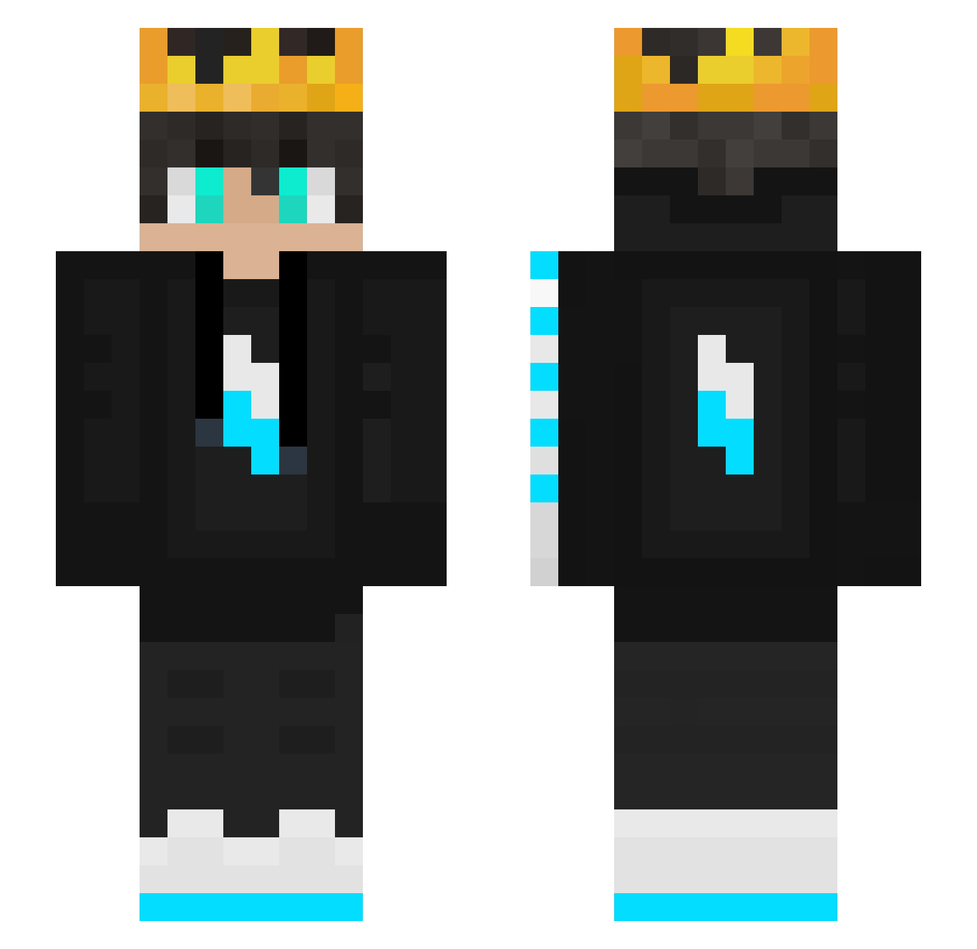 iAl4n Minecraft skin, front and back view