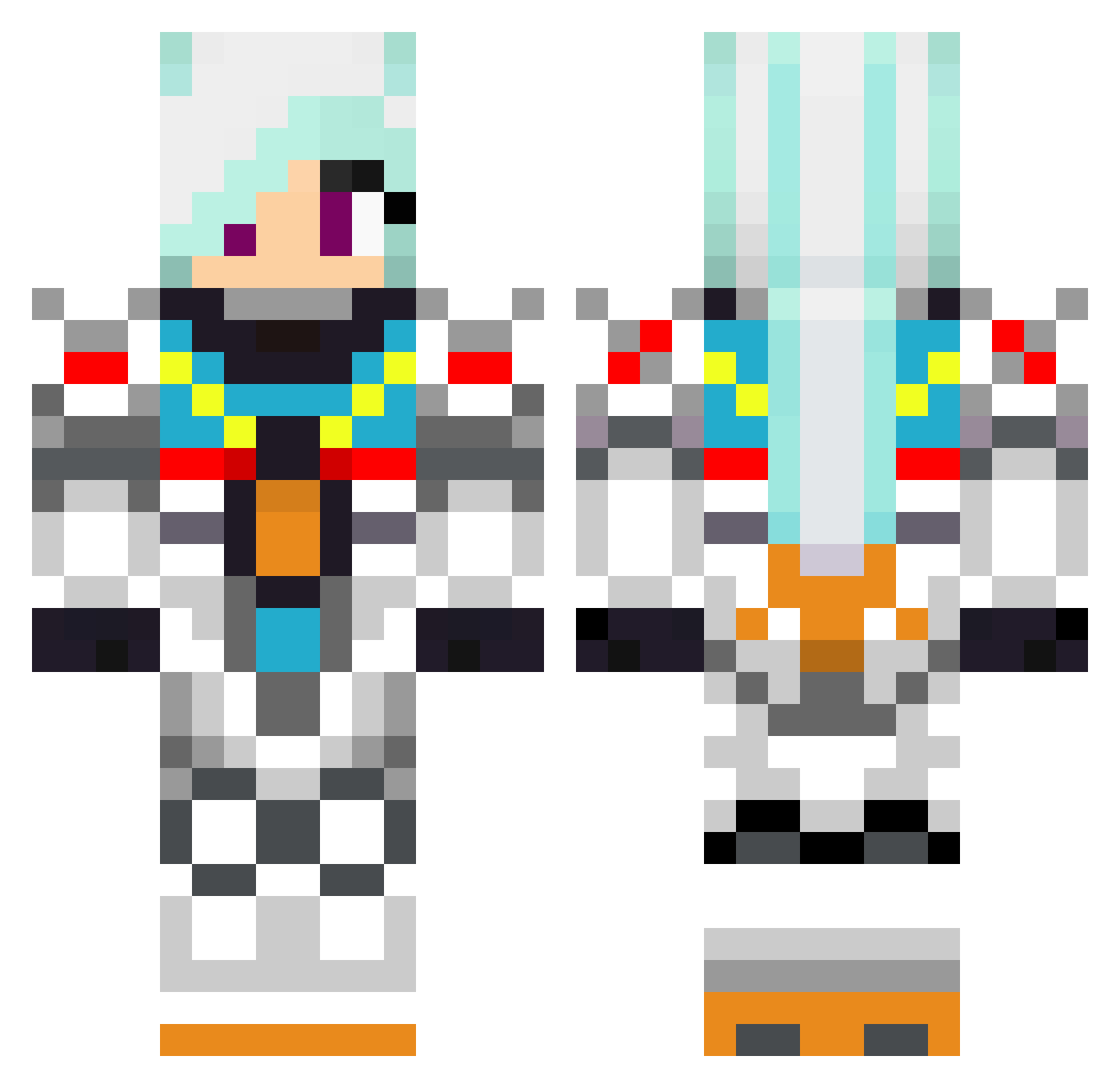 valikas90 Minecraft skin, front and back view