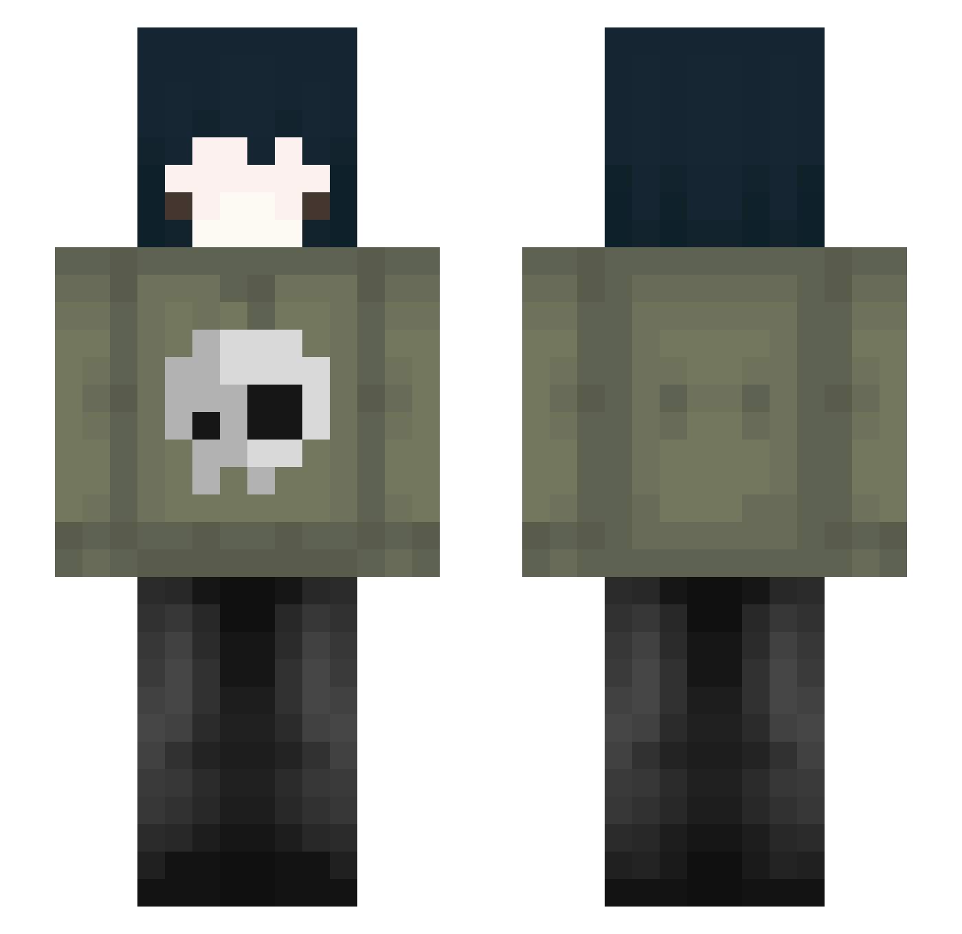 InsomniaOfJune Minecraft skin, front and back view