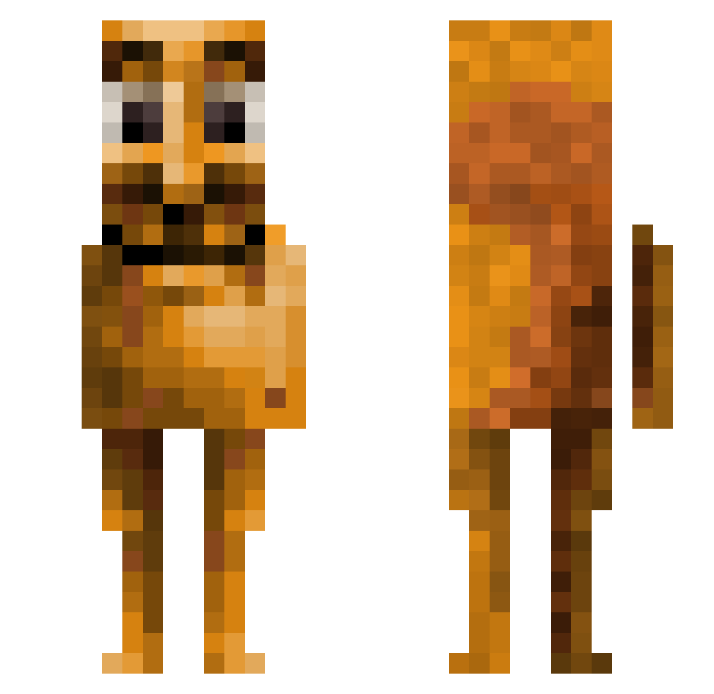 R41nbowG4m3r Minecraft skin, front and back view