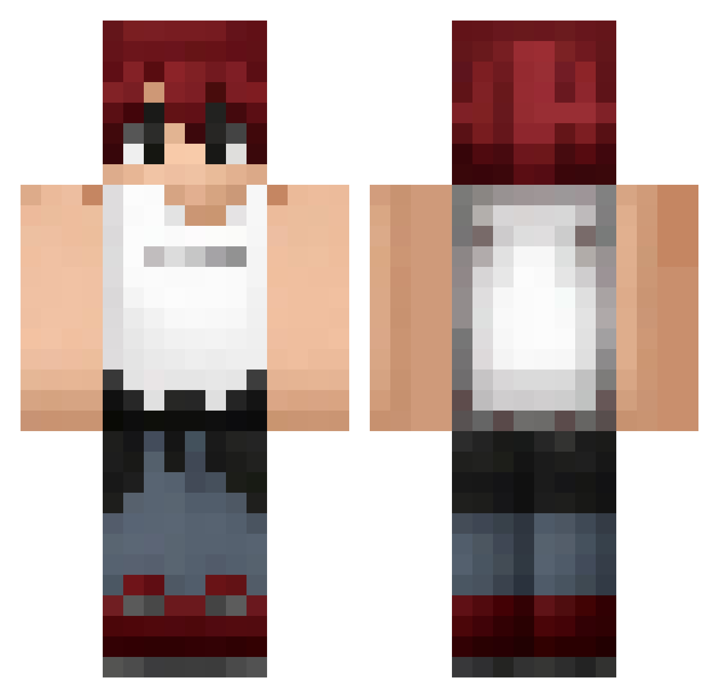 xD_McMeme Minecraft skin, front and back view