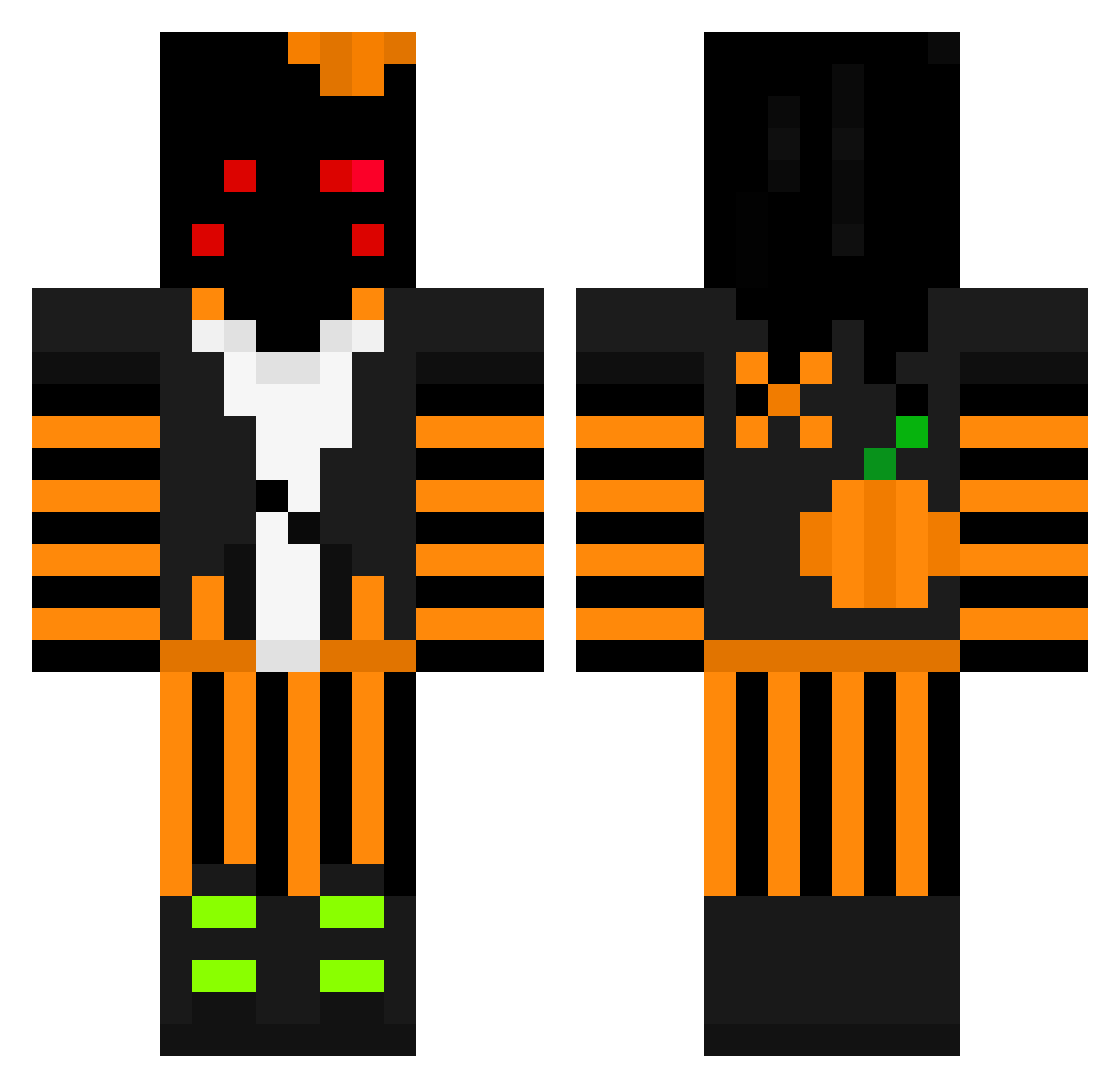 MrBo0gieman Minecraft skin, front and back view