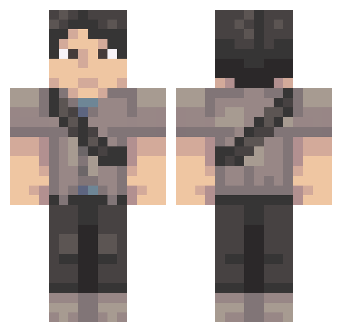 odiento Minecraft skin, front and back view