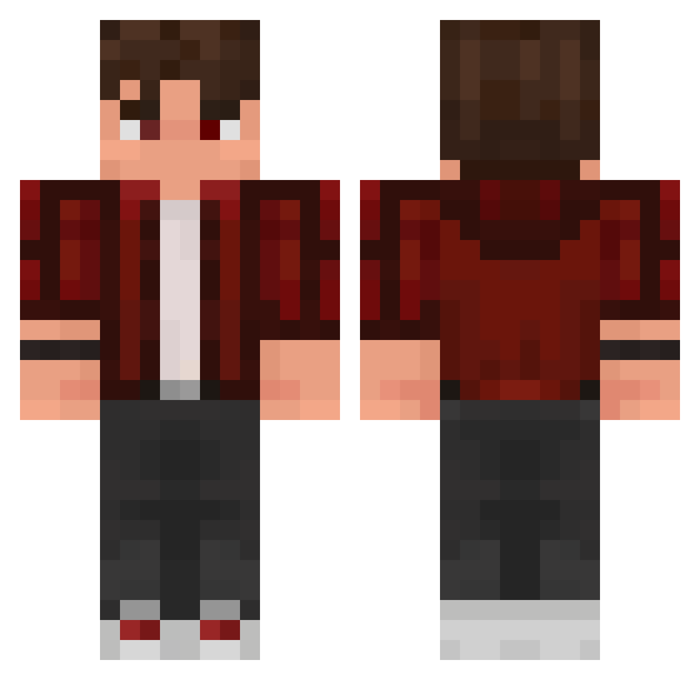 Statuer Minecraft skin, front and back view