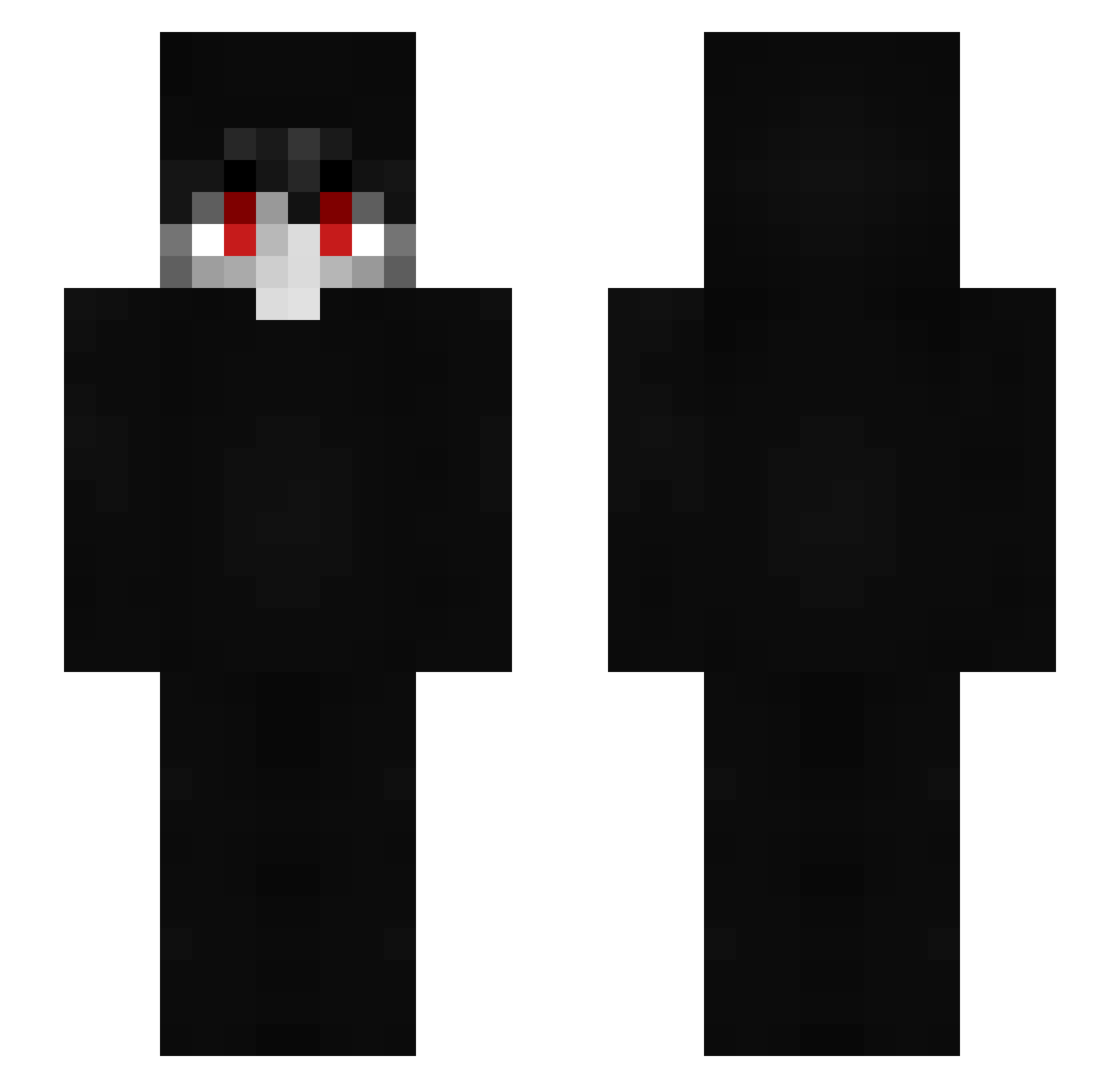 qShxw Minecraft skin, front and back view
