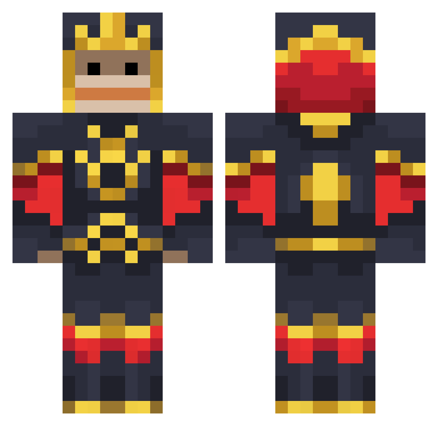Snipermankey Minecraft skin, front and back view
