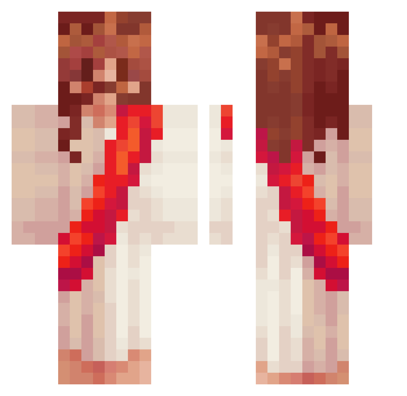 BN7NE Minecraft skin, front and back view
