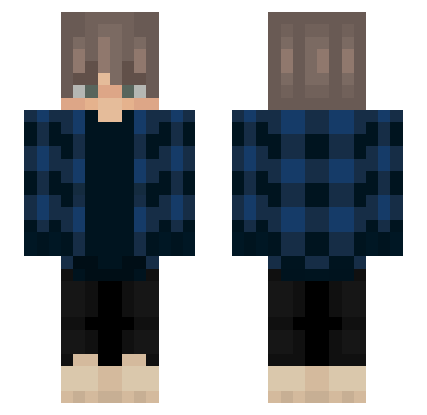 VAP0R1TE Minecraft skin, front and back view
