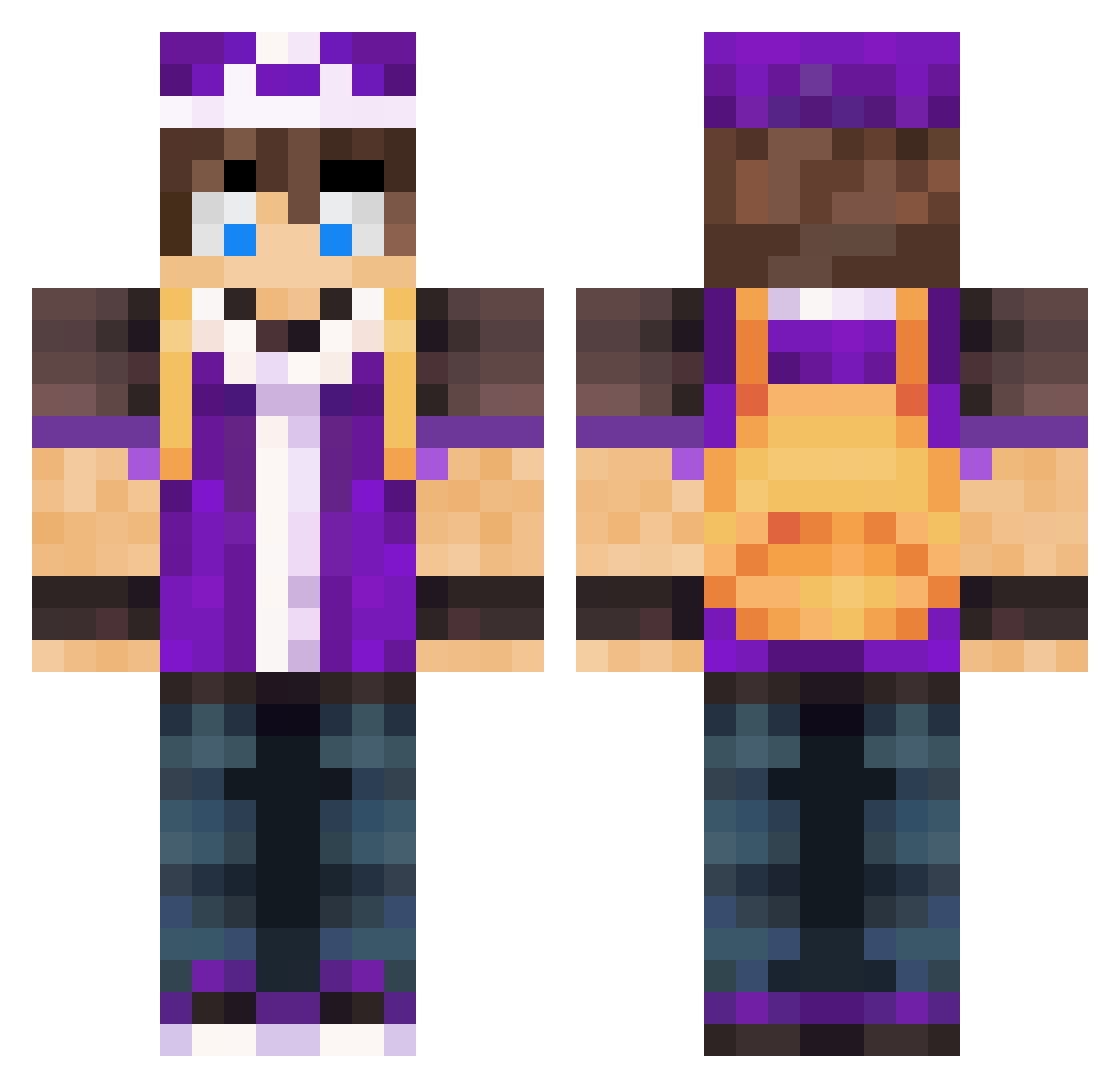 Hardts Minecraft skin, front and back view