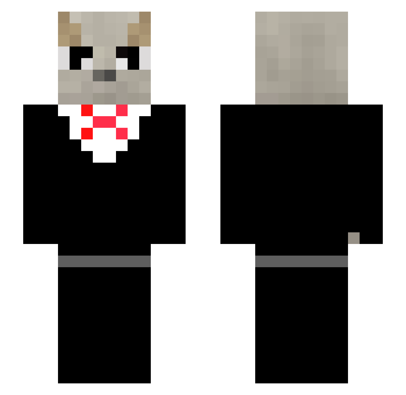 Tr1ks Minecraft skin, front and back view