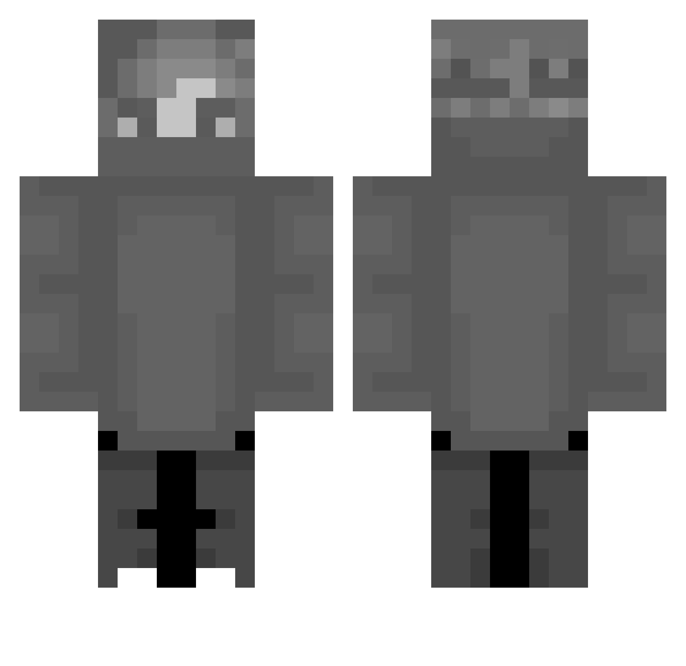 TrueHarder Minecraft skin, front and back view