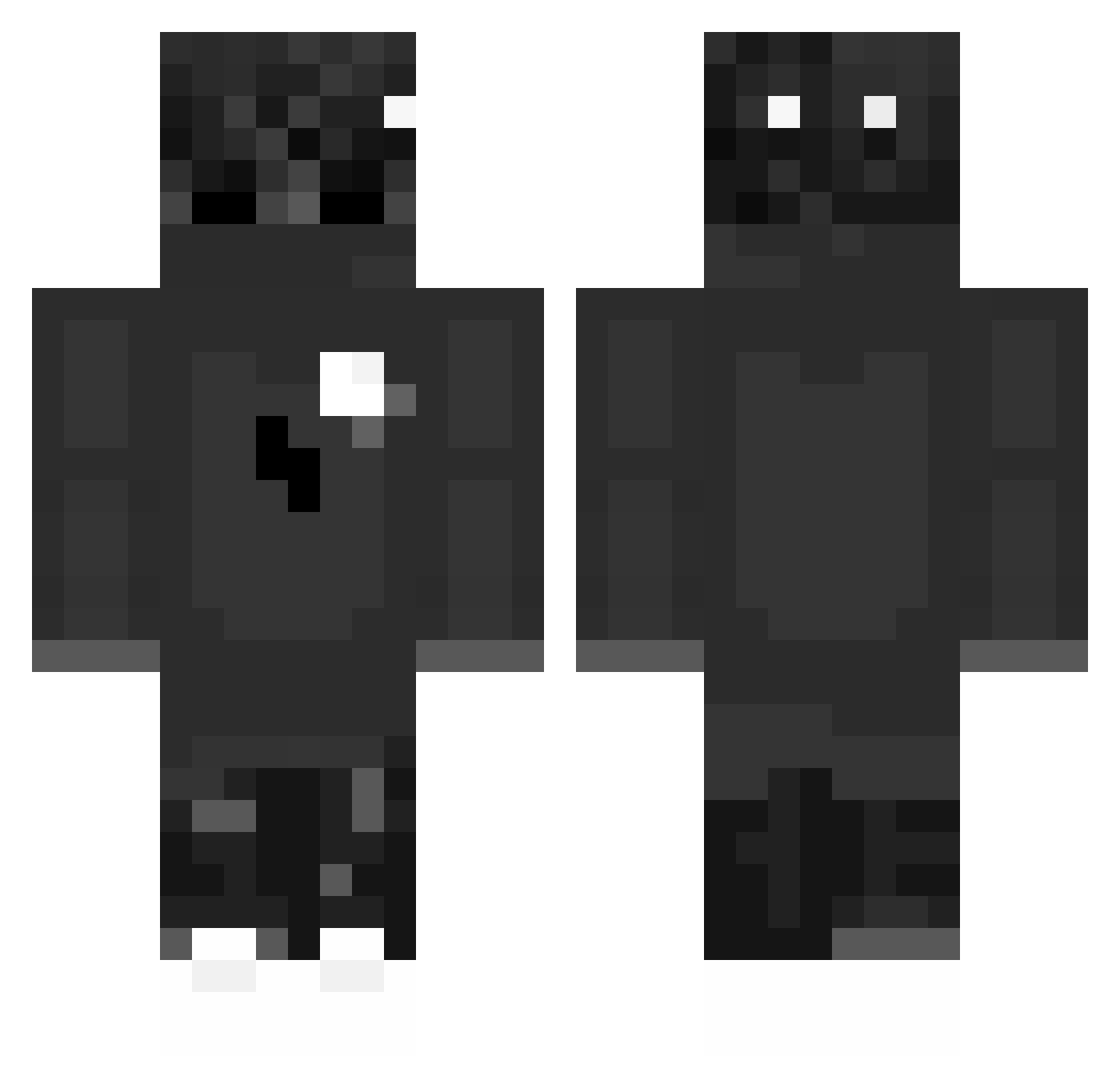 zkto Minecraft skin, front and back view