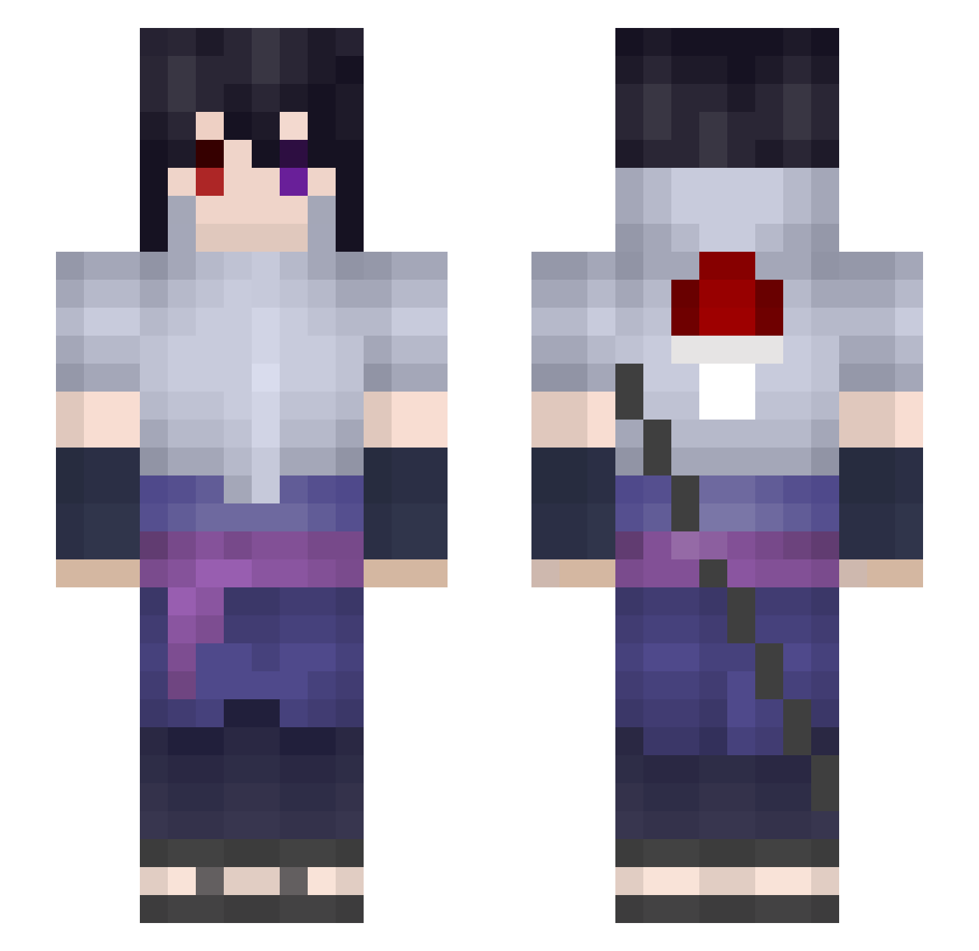 Kasimi111 Minecraft skin, front and back view