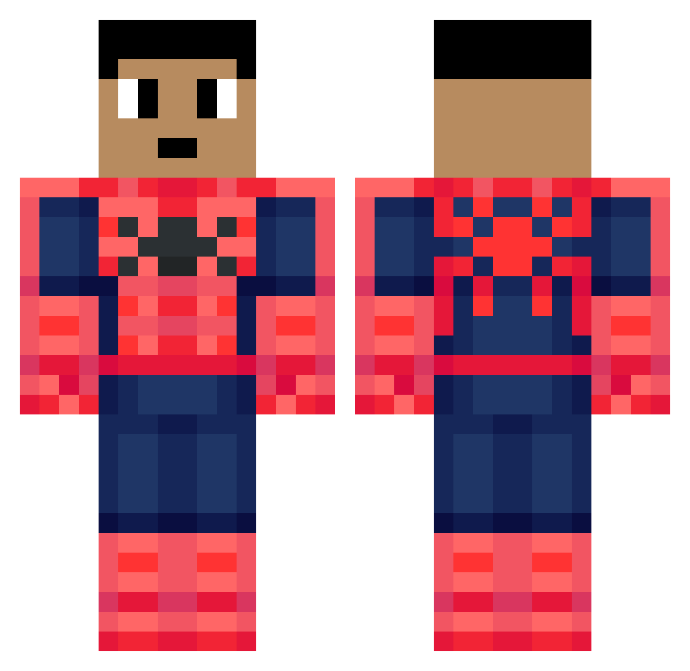 QERY111 Minecraft skin, front and back view