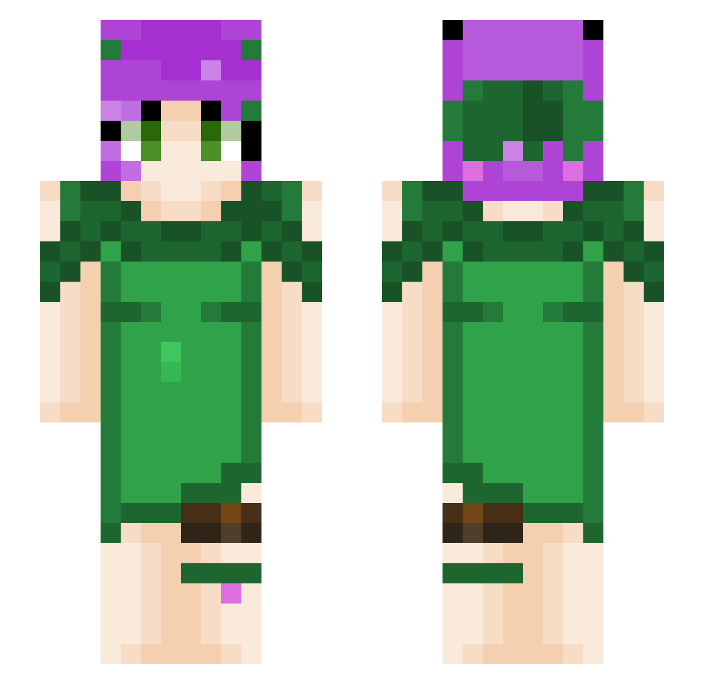 Shaine Minecraft skin, front and back view