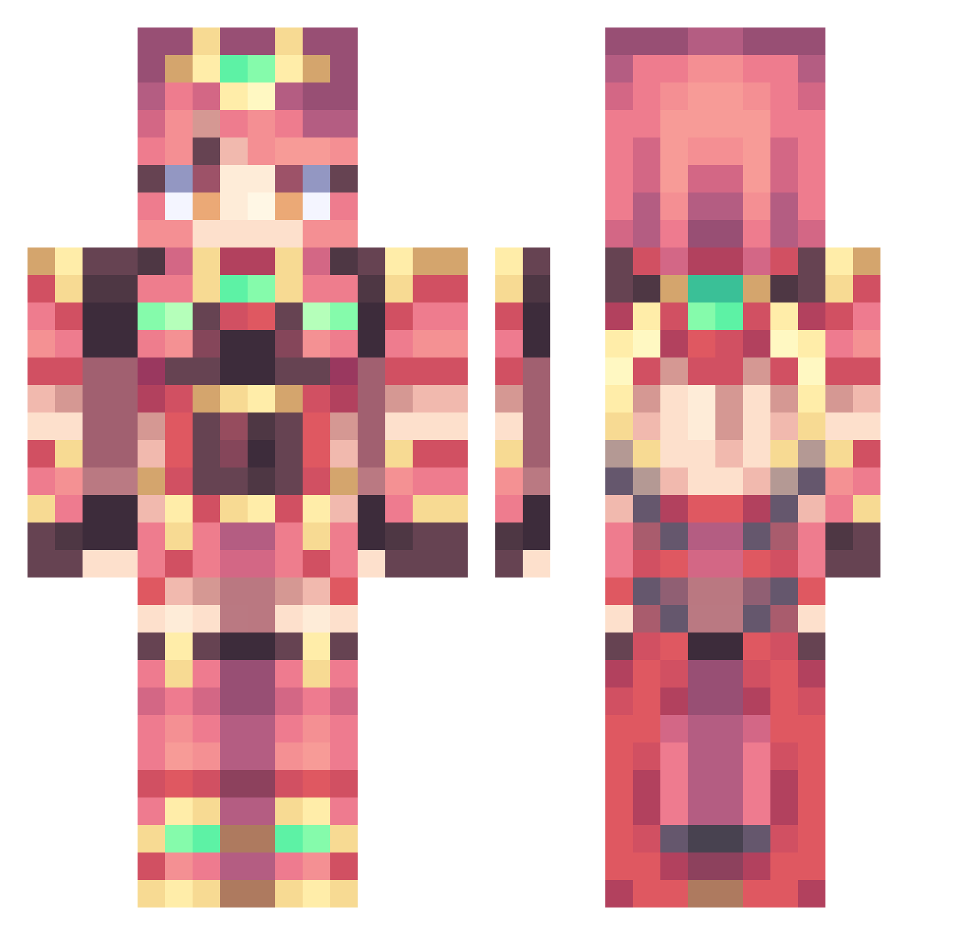 Tochiie Minecraft skin, front and back view