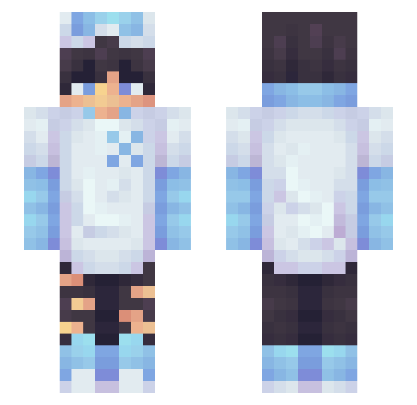 Sorenio Minecraft skin, front and back view