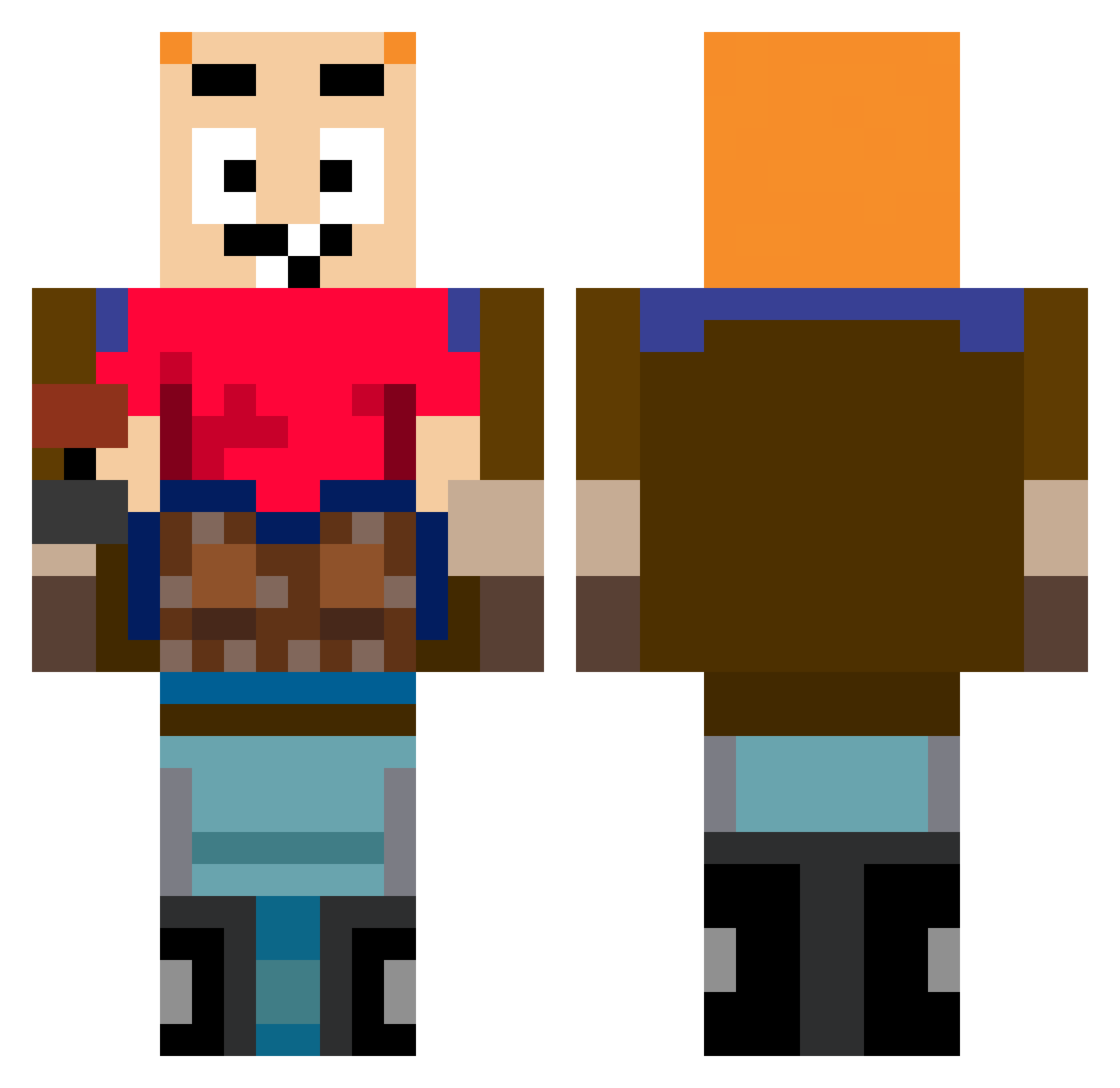 Philip05N Minecraft skin, front and back view