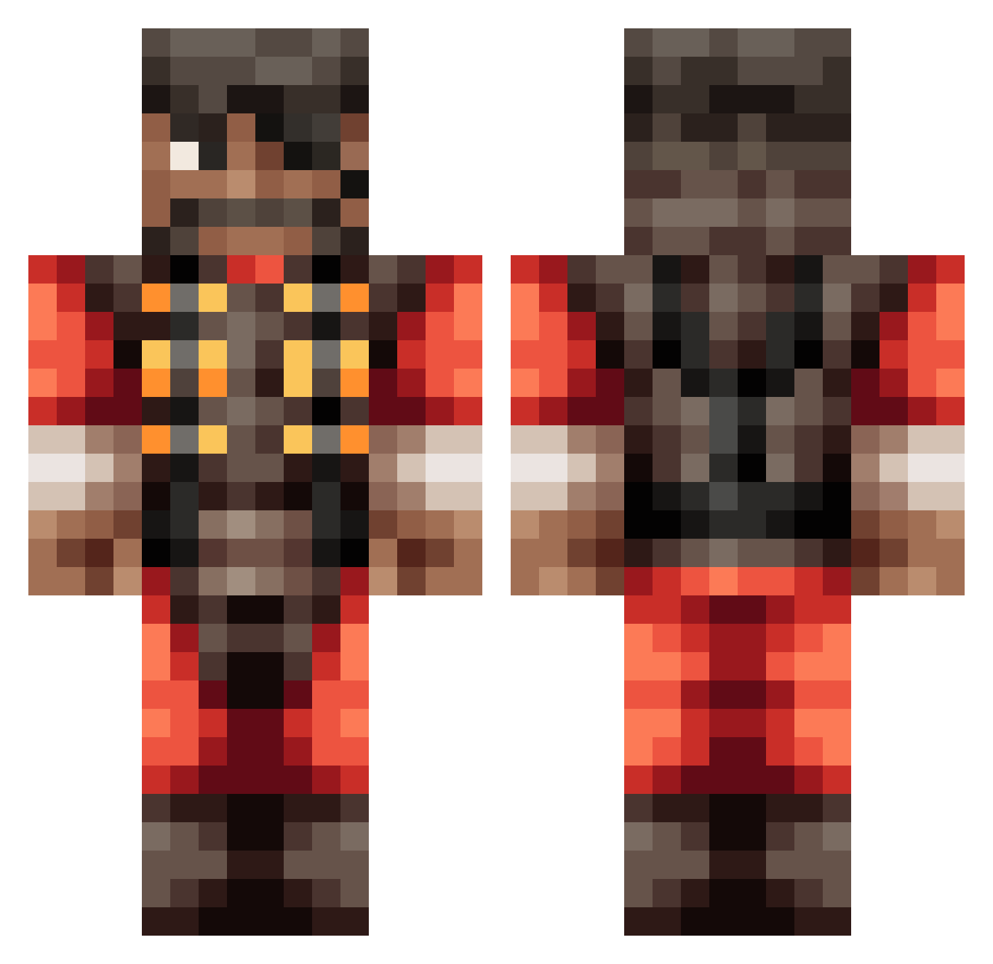 SandvichDanse Minecraft skin, front and back view