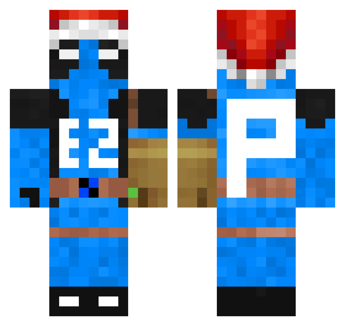 xoffu Minecraft skin, front and back view