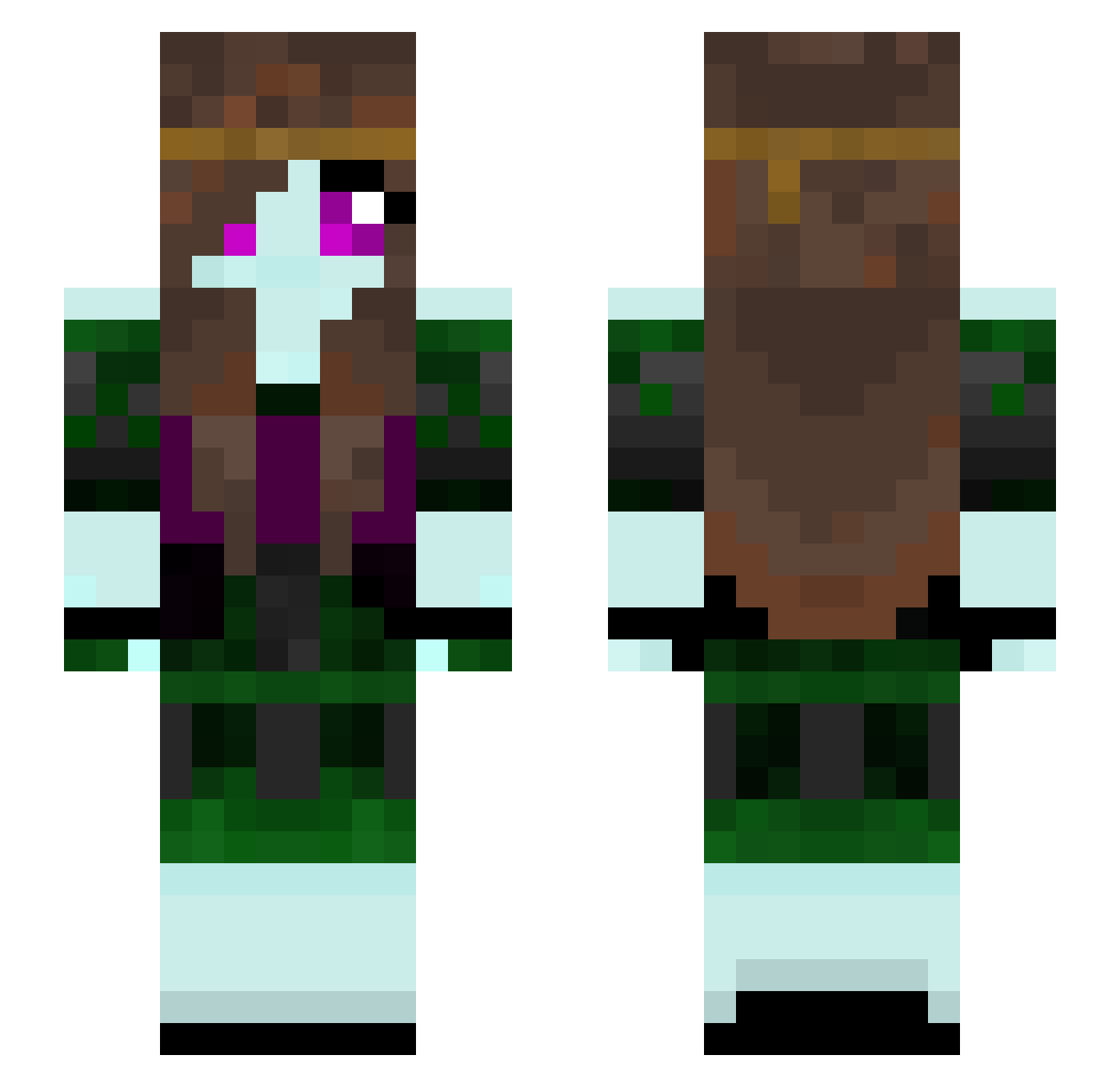 Tessiture Minecraft skin, front and back view