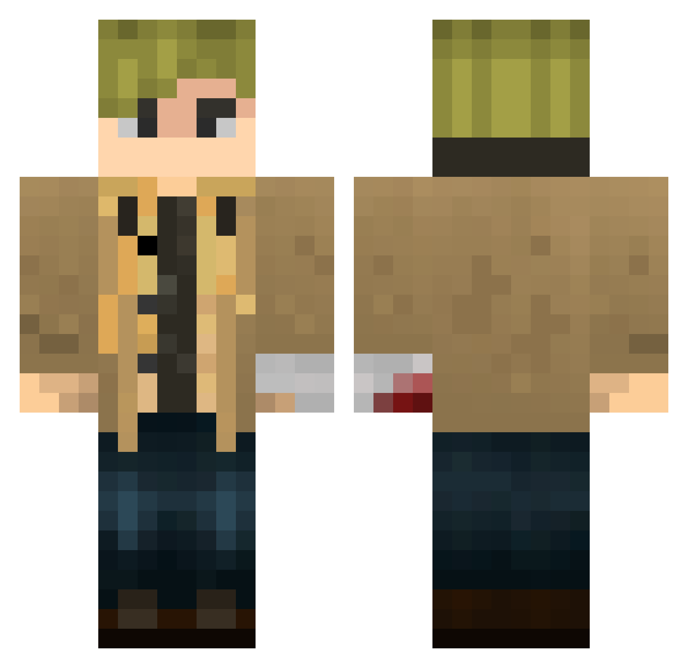 xmanjixx Minecraft skin, front and back view