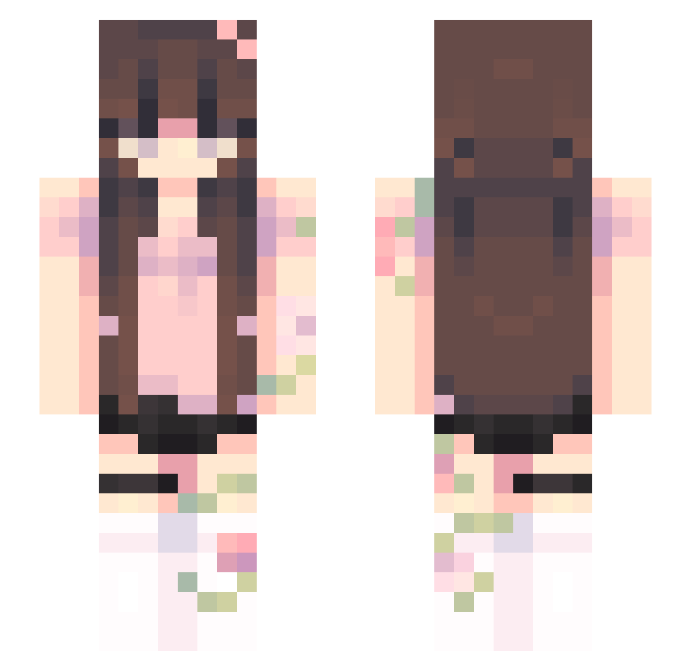 sophiabacanuda Minecraft skin, front and back view