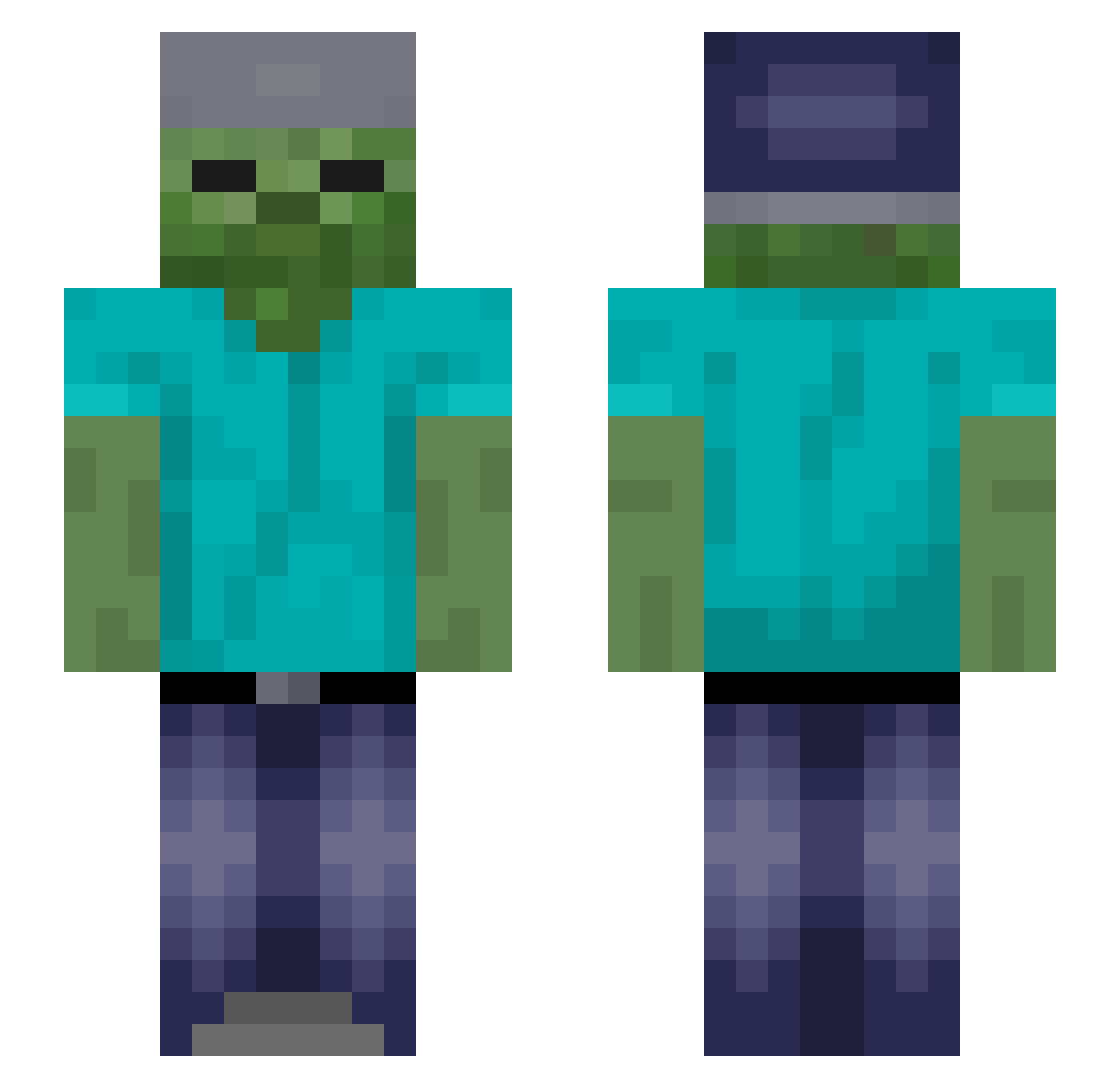 Facialfeatures Minecraft skin, front and back view