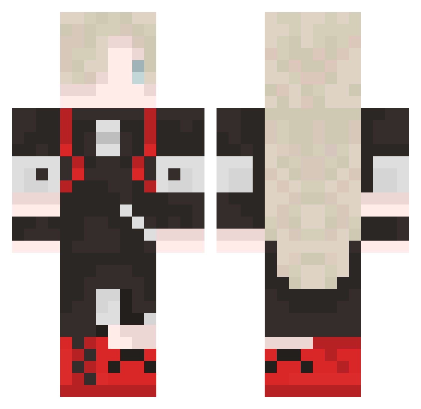 virtualties Minecraft skin, front and back view