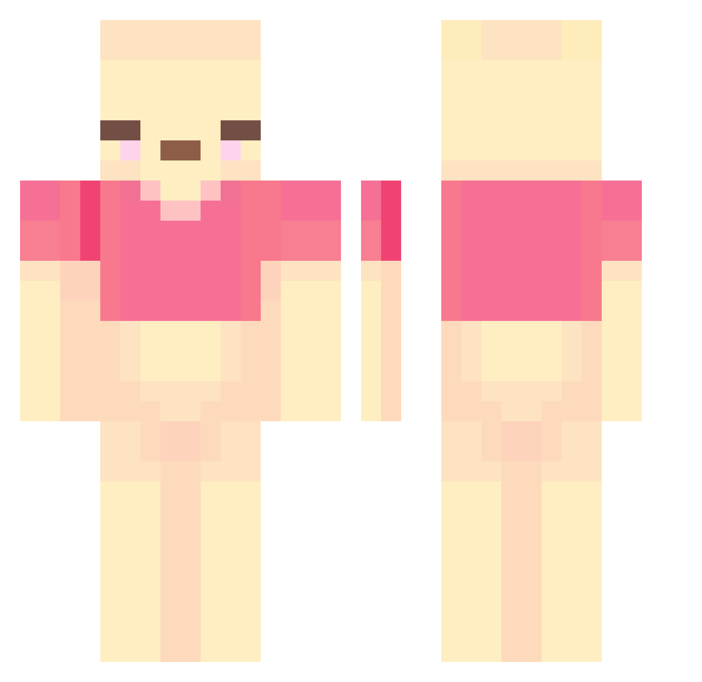 Sandrinoune Minecraft skin, front and back view